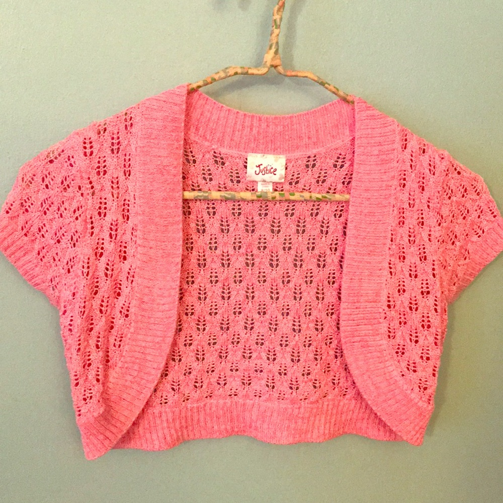 Pink Justice Sweater shrug with a bit of sparkle!